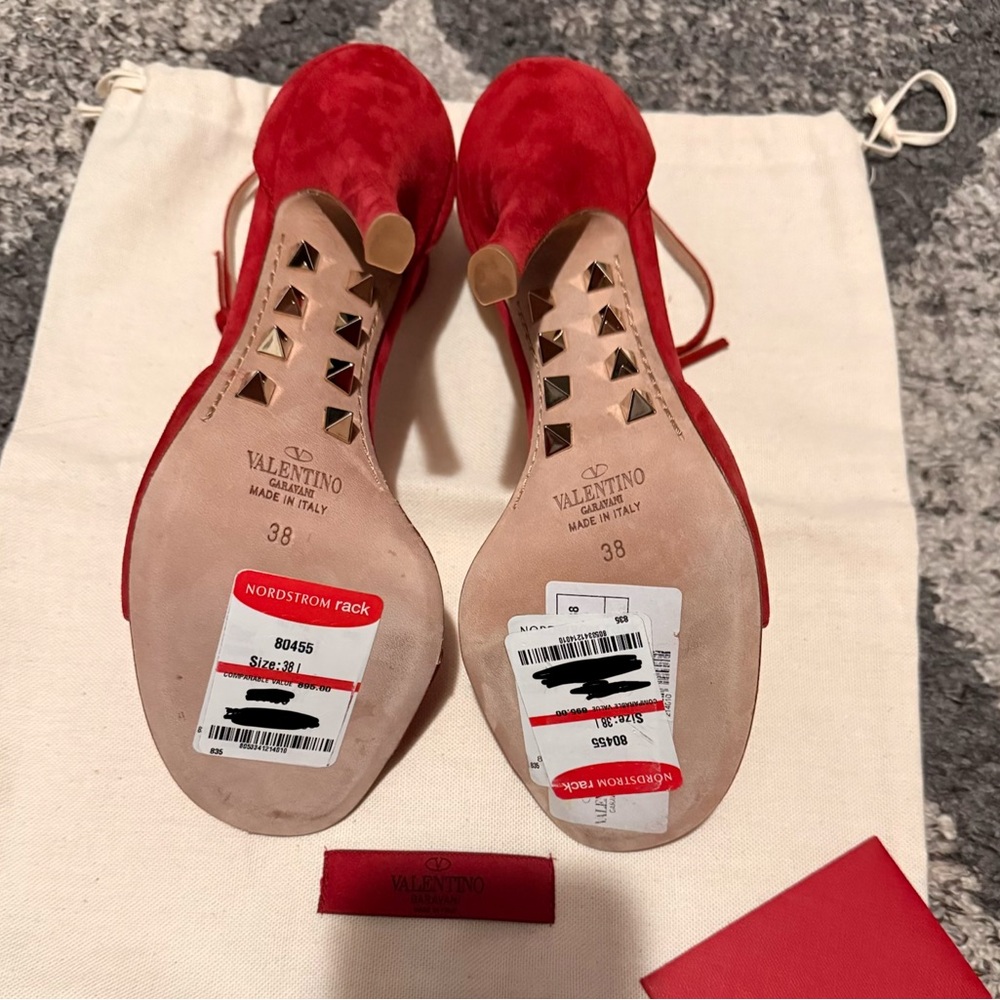 Valentino Red Ankle Strap Heels - Picture 5 of 8